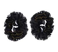 Zac's Alter Ego Set of 2 Glitter Soft Chiffon Ruffle Hair Scrunchies/Garters