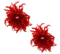 Zac's Alter Ego Set of 2 Red Feather Hair Scrunchies