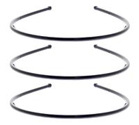 Zac's Alter Ego Set of 3 Plastic 5mm Plastic Thin Alicebands Hairbands, Internal Teeth Non-Slip Grip, Minimalist Style, for Women