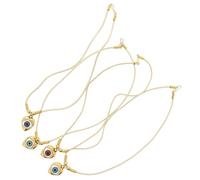 Zac's Alter Ego Set of 4 Gold Heart Eye Pendant on Cream Wax Cord Necklaces