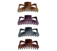Zac's Alter Ego Set of 4 Large Hair Claw Clips, Matte Resin, Geometric Cutout, Approx. 14cm Strong Hold Accessories for Women and Girls