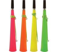 Zac's Alter Ego Set of 4 Neon Woofer Blow Horns - Bright Loud Carnival Festival Party