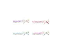 Zac's Alter Ego Set of 4 Silver Filigree Gemstone Hair Accessories Set - Rhinestone Starfish, Butterfly, Heart, Leaf, and Bow Barrettes for Women and Girls - Weddings, Birthdays, Parties (Style 5)