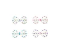 Zac's Alter Ego Set of 4 Silver Filigree Gemstone Hair Accessories Set - Rhinestone Starfish, Butterfly, Heart, Leaf, and Bow Barrettes for Women and Girls - Weddings, Birthdays, Parties (Style 3)