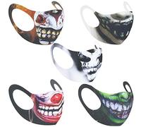 Zac's Alter Ego Set of 5 Non Medical Halloween Dolls & Skulls Breathable Face Masks/Covers