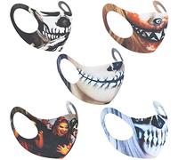 Zac's Alter Ego Set of 5 Non Medical Halloween Evil Skulls Breathable Face Masks/Covers