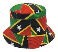 Zac's Alter Ego St. Kitts & Nevis Flag Bucket Hat - Ideal for Carnival, Olympics, Sporting Events, etc... Red
