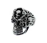 Zac's Alter Ego Sugar Skull Ring with Mini Skulls - Alternative Gothic Jewellery Vintage Punk Skull Gift for Men Boys