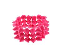 Zac's Alter Ego Triple Spike Stretch Bracelet, Neon Punk Rock Wristband, Multi-Row Studded, for Festivals, Parties and Fancy Dress