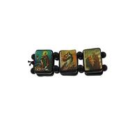 Zac's Alter Ego Unisex Wooden Religious Catholic Saints Icon Stretch Bracelet
