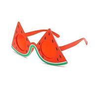 Zac's Alter Ego Watermelon Slice Sunglasses, Novelty Triangular Frames, Red-Tinted Party Eyewear, Multicolour