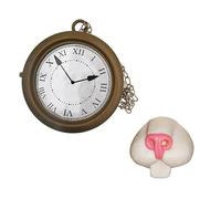 Zac's Alter Ego White Rabbit Clock Accessory Set, 20CM Pocket Watch with Roman Numerals and Bunny Nose for Easter Cosplay and Party Decorations