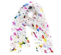 Zac's Alter Ego Women Ladies Scarf with Rainbow Foil Metallic Glitter Unicorn & Star Print