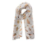 Zac's Alter Ego Women Ladies Scarf with Rose Gold Metallic Foil Feather Print