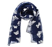 Zac's Alter Ego Women Ladies Scarf with Silver Foil Metallic Glitter Butterfly Print