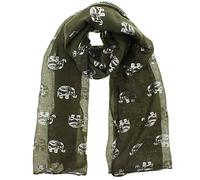 Zac's Alter Ego Women Ladies Scarf with Silver Foil Metallic Glitter Elephant Print