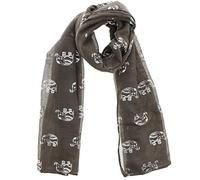 Zac's Alter Ego Women Ladies Scarf with Silver Foil Metallic Glitter Elephant Print