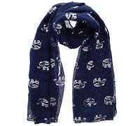 Zac's Alter Ego Women Ladies Scarf with Silver Foil Metallic Glitter Elephant Print