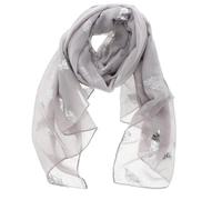 Zac's Alter Ego Women Ladies Scarf with Silver Foil Metallic Glitter Feather Print