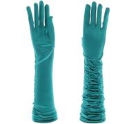 Zac's Alter Ego Women's Ladies Long Satin Ruched Gloves 1920s Opera Gloves For Weddings/Ballroom/Valentines/Cosplay Party Costume Accessory Fancy Dress Formal