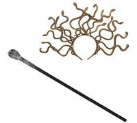 Zac's Alter Ego Womens Medusa Snake Headpiece/Headband & Snake Headed Staff