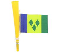 Zac's Alter Ego Yellow Woofer Horn with St. Vincent & the Grenadines Flag - Bright Loud Carnival Festival Party