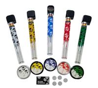 Zactly - 1 Pcs Metal & Borosilicate Glass 13 cm Mini Smoking Pipe Hookah + Crusher + Mesh, Clear Assorted Colors, Dismantleable Detachable & Easy to Clean