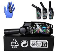 Zactly - 1 x CHAMP-HIGH Refillable Torch Lighter - Windproof Jet Flame Butane Lighter with Adjustable Flame Control, Space-Themed Design, Pocket Size - Ideal for Camping, BBQ, Candles, & More