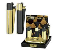 Zactly - 1 x Metal Clipper Lighter with Gift Box Tin Case - LIMITED EDITION (BLACK & GOLD)