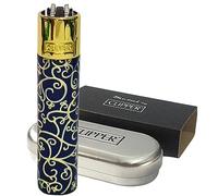 Zactly - 1 x Metal Clipper Lighter with Gift Box Tin Case - LIMITED EDITION (BLUE)