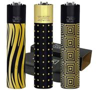 Zactly - 1 x Metal Clipper Lighter with Gift Box Tin Case - LIMITED EDITION (Elegant Gold)