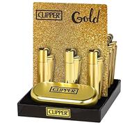 Zactly - 1 x Metal Clipper Lighter with Gift Box Tin Case - LIMITED EDITION (GOLD)