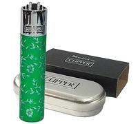 Zactly - 1 x Metal Clipper Lighter with Gift Box Tin Case - LIMITED EDITION (GREEN)
