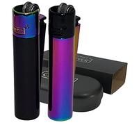 Zactly - 1 x Metal Clipper Lighter with Gift Box Tin Case - LIMITED EDITION (NORTHERN LIGHTS)