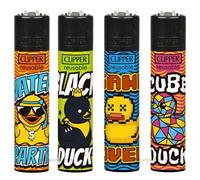 Zactly - 4 x Clipper Lighter ANIMAL LIFE 2 Design Set Gas Refillable Windproof Lighters Standarad Size Replaceable Flint Rare Limited Edition