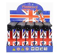 Zactly - 5 x FlameJack Colourful Windproof Dustproof Jet Lighters Really Powerful - LIMITED EDITION (England Flag)