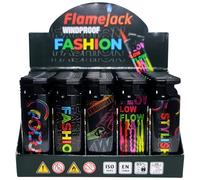 Zactly - 5 x FlameJack Colourful Windproof Dustproof Jet Lighters Really Powerful - LIMITED EDITION (Fashion Flow)