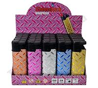 Zactly - 5 x FlameJack Colourful Windproof Dustproof Jet Lighters Really Powerful - LIMITED EDITION (Glitter Ovals) Multicolor