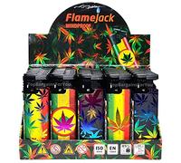 Zactly - 5 x FlameJack Colourful Windproof Dustproof Jet Lighters Really Powerful - LIMITED EDITION (Glow L*S)