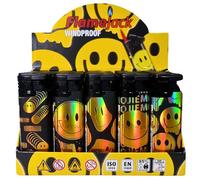 Zactly - 5 x FlameJack Colourful Windproof Dustproof Jet Lighters Really Powerful - LIMITED EDITION (Golden Smile)
