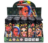 Zactly - 5 x FlameJack Colourful Windproof Dustproof Jet Lighters Really Powerful - LIMITED EDITION (Influencers) Multicolor