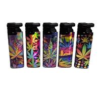 Zactly - 5 x FlameJack Colourful Windproof Dustproof Jet Lighters Really Powerful - LIMITED EDITION (Rainbow Colourful L)