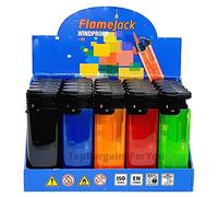 Zactly - 5 x FlameJack Colourful Windproof Dustproof Jet Lighters Really Powerful - LIMITED EDITION (Transparent) Multicolor
