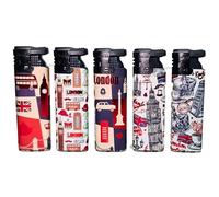 Zactly - 5 x FlameJack NEW UK ATTRACTIONS Colourful Windproof Dustproof Jet Lighters Really Powerful - LIMITED EDITION