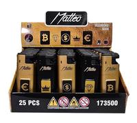 Zactly - 5 x Matteo Colouful Windproof Dustproof Jet Lighters Really Powerful - LIMITED EDITION (Metal Bitcoin Euro Dollar Metallic)