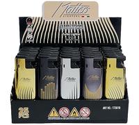 Zactly - 5 x Matteo Colouful Windproof Dustproof Jet Lighters Really Powerful - LIMITED EDITION (Metal Elegant Lines)