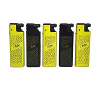 Zactly - 5 x Matteo Metal Jet Lighter Set GOLD BLACK Design Windproof Lighter Dustproof Refillable - Premium, Limited Edition