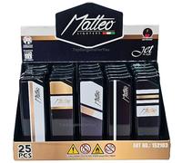 Zactly 5 x MATTEO Windproof Jet Flame Lighter Set Rare Dustproof Electronic Gas Refillable (Elegant Gold)
