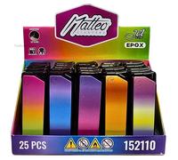 Zactly 5 x MATTEO Windproof Jet Flame Lighter Set Rare Dustproof Electronic Gas Refillable (Rainbow Gradient)