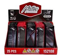 Zactly 5 x MATTEO Windproof Jet Flame Lighter Set Rare Dustproof Electronic Gas Refillable (Red Black Elegant)